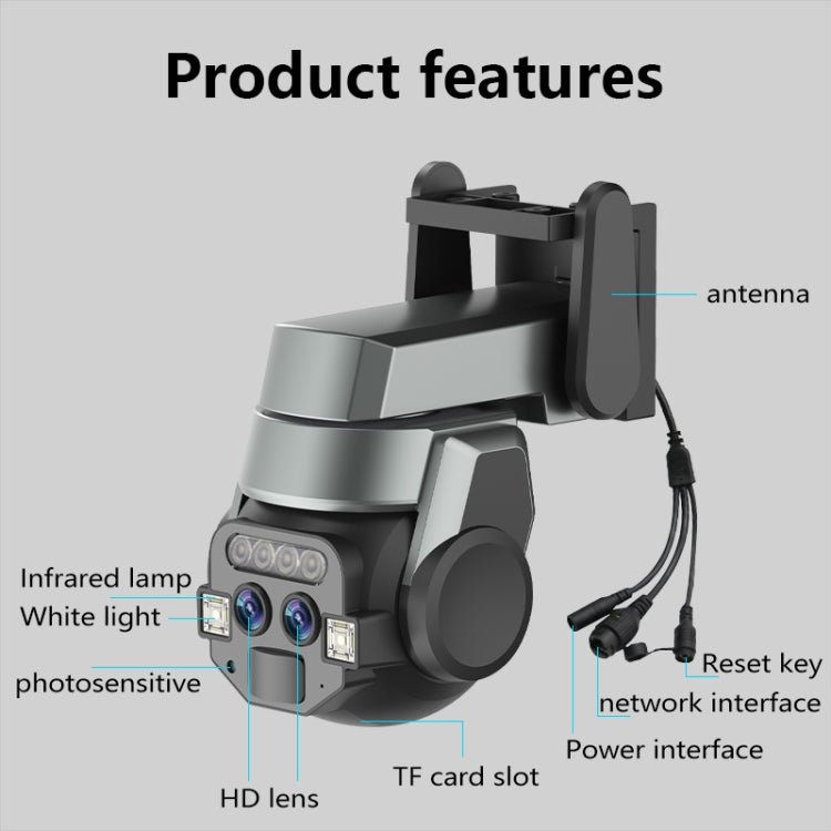 Q820 6MP 10X Binocular Zoom Dual Light Source Outdoor IP67 Waterproof WiFi Camera(EU Plug)