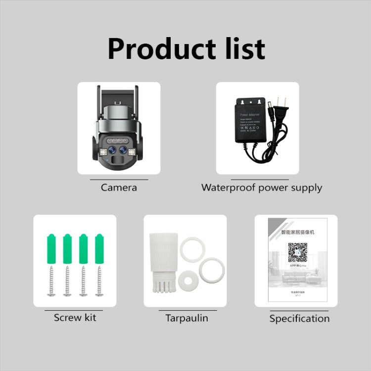 Q820 6MP 10X Binocular Zoom Dual Light Source Outdoor IP67 Waterproof WiFi Camera(EU Plug)