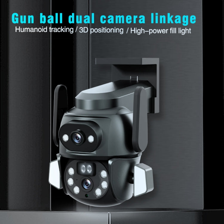 Q821 4MP Binocular Zoom Dual Light Source Outdoor IP67 Waterproof WiFi Camera(US Plug)