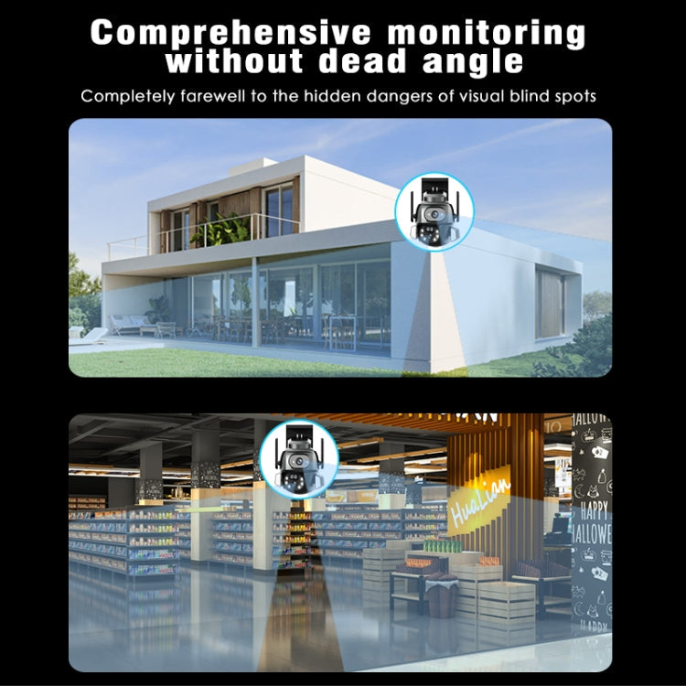 Q821 4MP Binocular Zoom Dual Light Source Outdoor IP67 Waterproof WiFi Camera(US Plug)