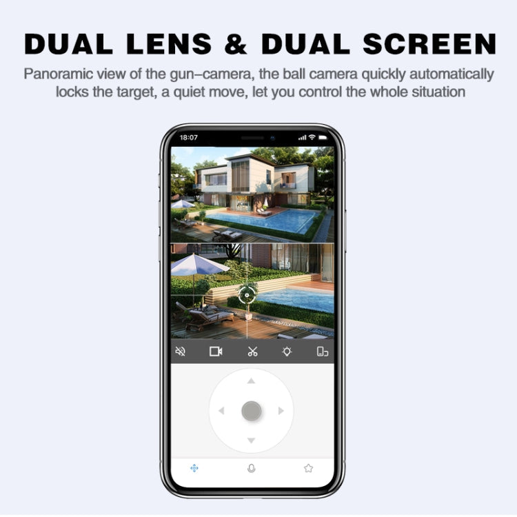 Q821 4MP Binocular Zoom Dual Light Source Outdoor IP67 Waterproof WiFi Camera(US Plug)