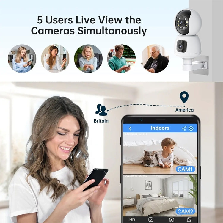 Y6203 4MP Zoom HD Indoor Waterproof Smart WiFi Camera, Specification:EU Plug(White)