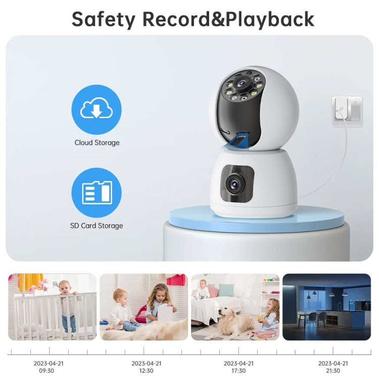 Y6203 4MP Zoom HD Indoor Waterproof Smart WiFi Camera, Specification:EU Plug(White)