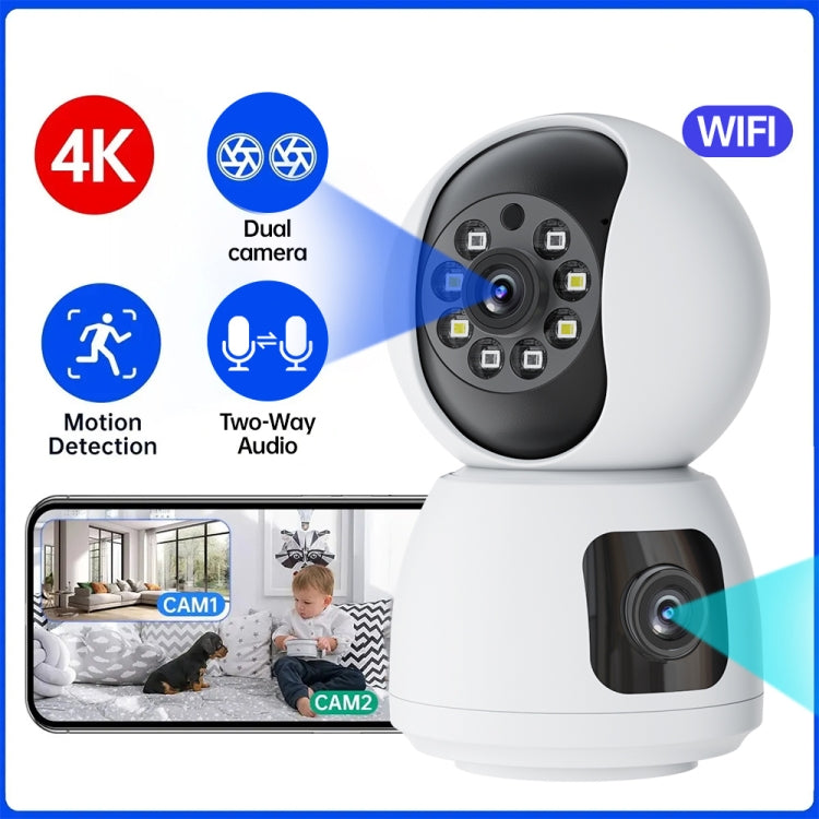 Y6203 4MP Zoom HD Indoor Waterproof Smart WiFi Camera, Specification:US Plug(White)