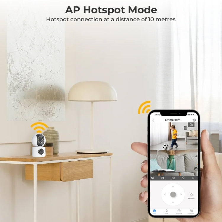 Y6204 4MP Zoom HD Indoor Waterproof Smart WiFi Camera, Specification:UK Plug(White)