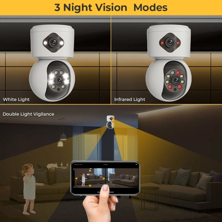 Y6204 4MP Zoom HD Indoor Waterproof Smart WiFi Camera, Specification:AU Plug(White)