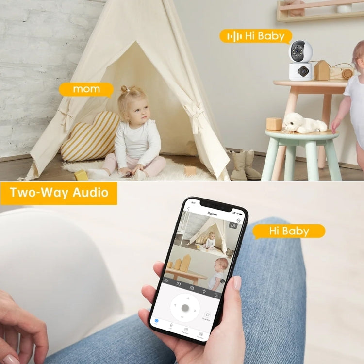 Y6204 4MP Zoom HD Indoor Waterproof Smart WiFi Camera, Specification:AU Plug(White)