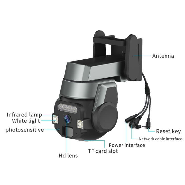 CF-Q812ES 5MP Two-way Voice Outdoor IP66 Waterproof WiFi Camera, Plug Type:US Plug(Grey)