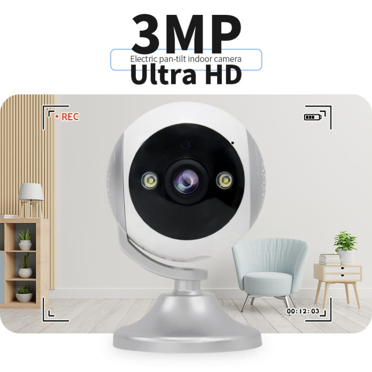 CM-I310M 3MP 180 Degree Panoramic Smart PTZ WiFi Surveillance Camera, US Plug(White)