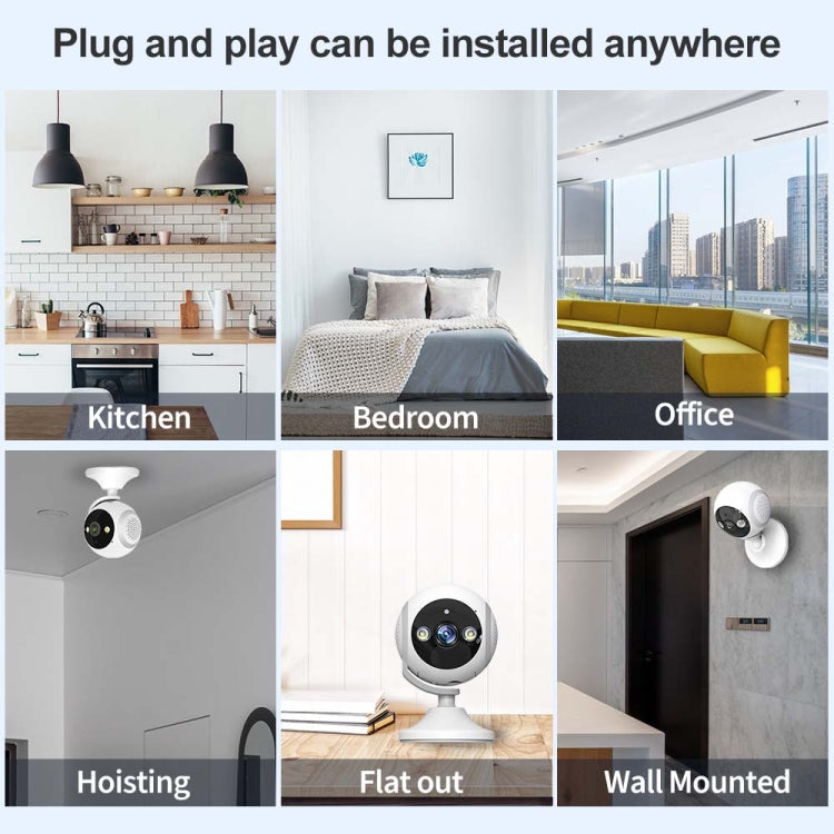 CM-I310M 3MP 180 Degree Panoramic Smart PTZ WiFi Surveillance Camera, UK Plug(White)