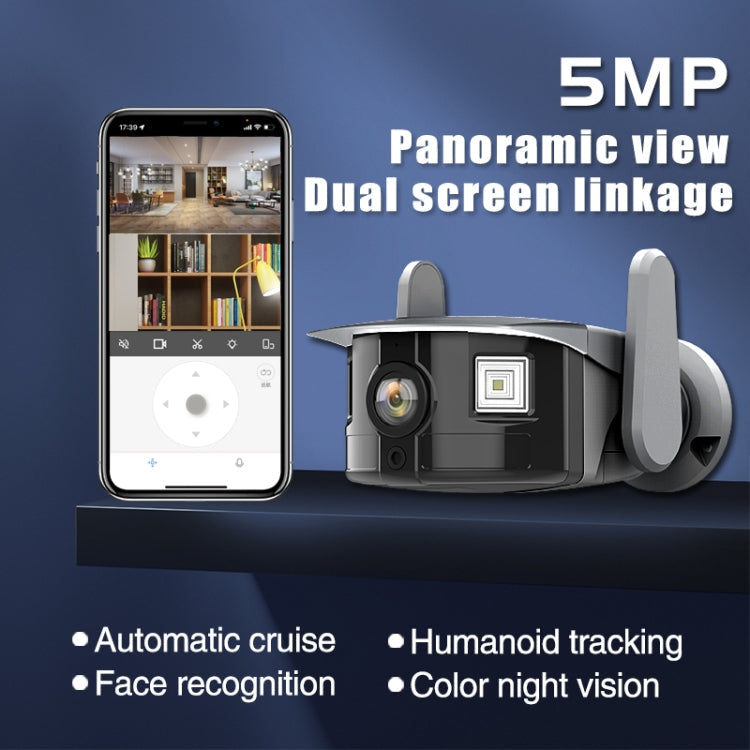 CM-I311M 5MP Smart HD Electronic PTZ Wireless WiFi Surveillance Camera, UK Plug(Grey)