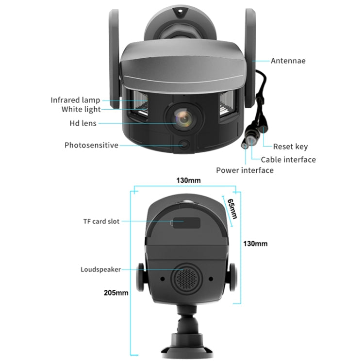 CM-I311M 5MP Smart HD Electronic PTZ Wireless WiFi Surveillance Camera, AU Plug(Grey)