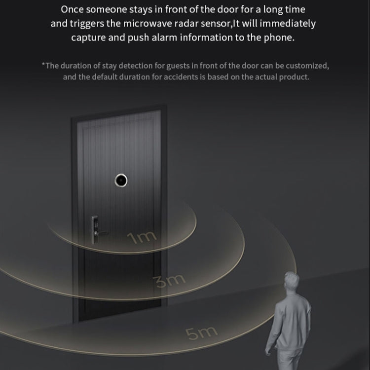 S50S 4.3 inch IPS LCD Screen 1080P Infrared Night Vision WiFi Smart Cat Eye Video Doorbell(Black)
