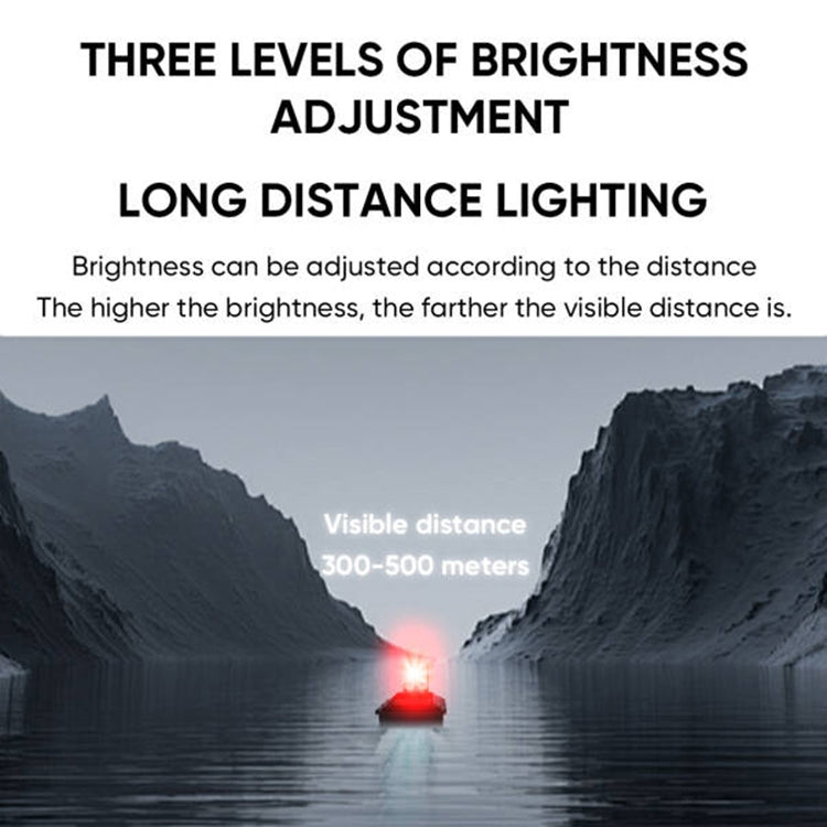 T1 Fishing Bait Boat Navigation Light IP67 Waterproof(Black)