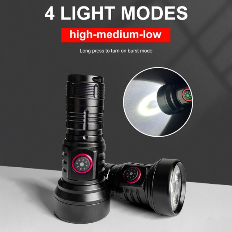 819 T20 1000LM USB Rechargeable LED Flashlight Including Battery(Black)