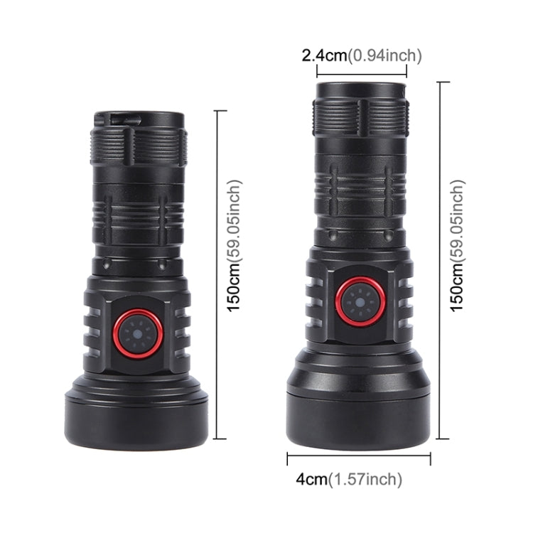 829 T40 1000LM USB Rechargeable LED Flashlight Not Battery(Black)