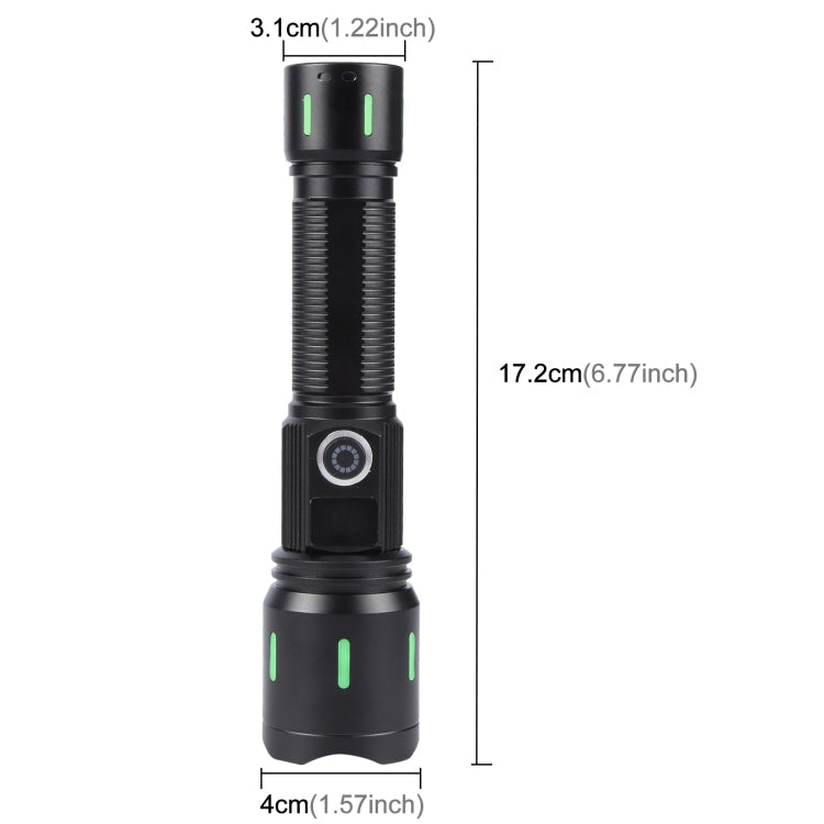 A800 20W Spotlight 2000LM USB Rechargeable LED Flashlight(Black)
