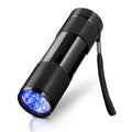 Mini 9 LEDs 395nm Ultraviolet Ray Detection Flashlight(Black)