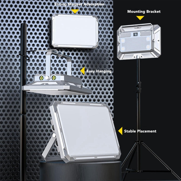 KXK-686 Multifunctional Work Light Portable Floodlight(Metal Silver)