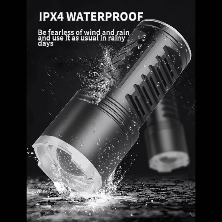 S2302 30W 1600LM High Power Telescopic Zoom Flashlight(Black)