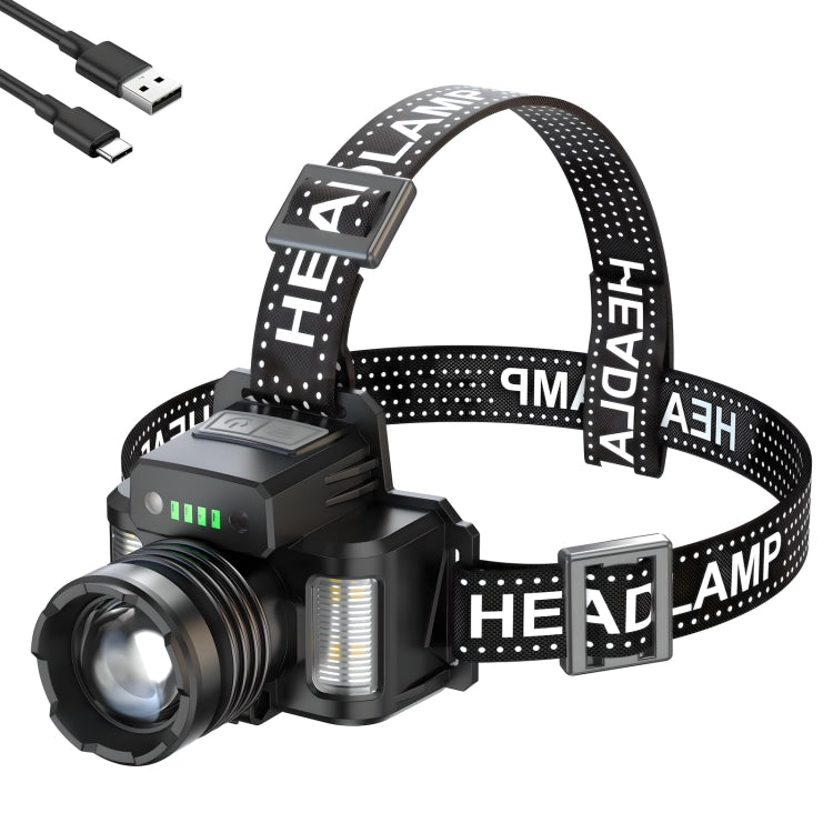 HL-03 Intelligent Induction Zoom Headlight Work Light(Black)