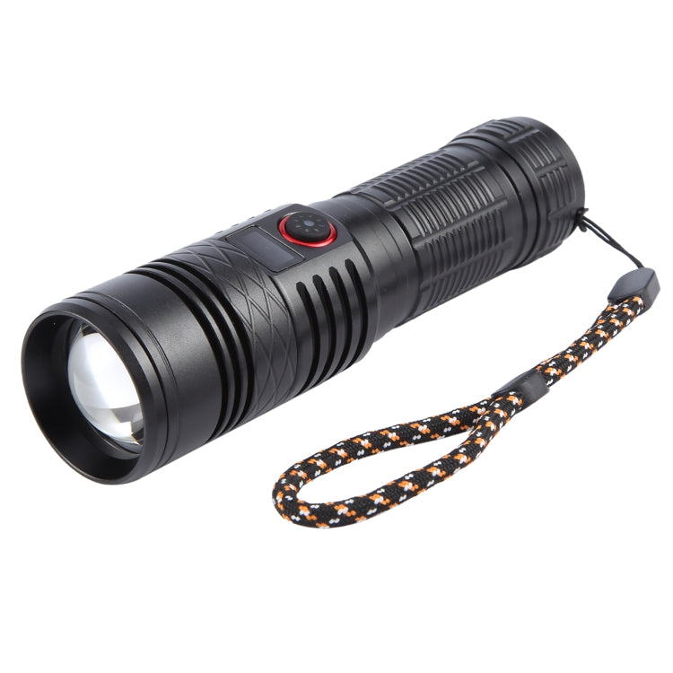 816 20W Spotlight 2000LM Telescopic Zoom LED Flashlight(Black)