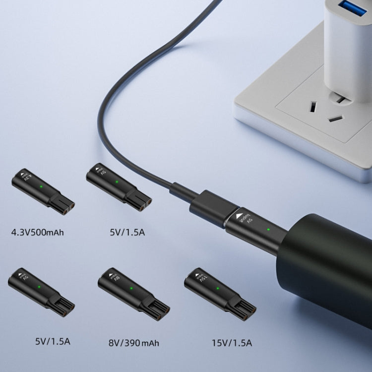 Shaver / Clipper Charging Adapter for Philips, Interface:Type-C to 5V Single Slot(Black)