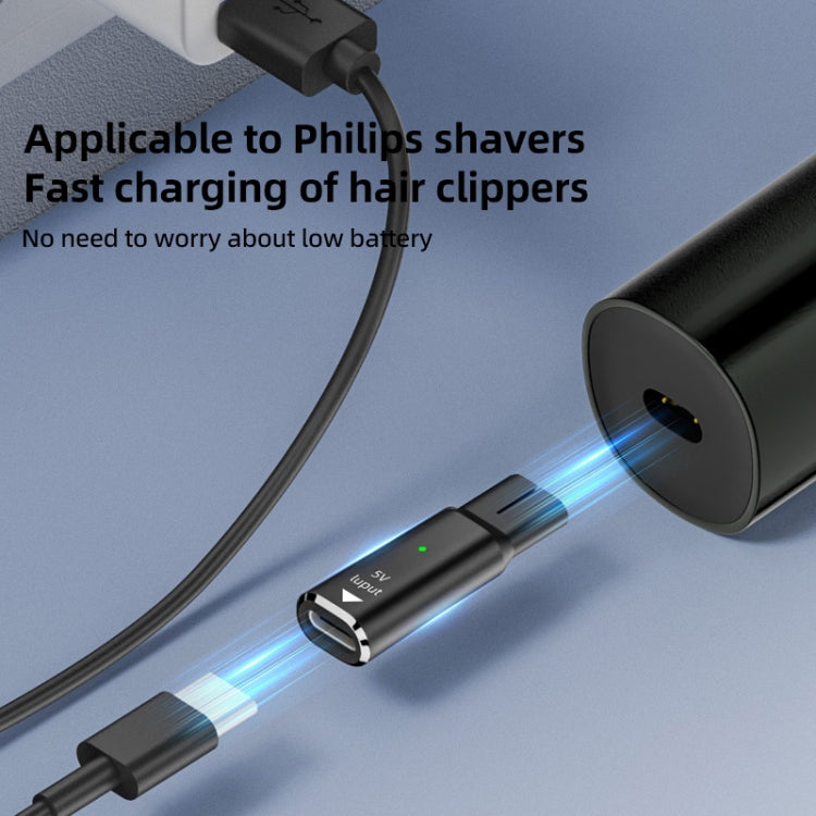 Shaver / Clipper Charging Adapter for Philips, Interface:Type-C to 5V Single Slot(Grey)