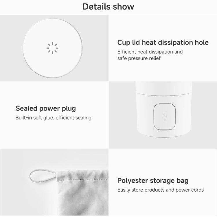 Xiaomi Mijia Smart Portable Electric Heating Cup 2, US Plug(White)