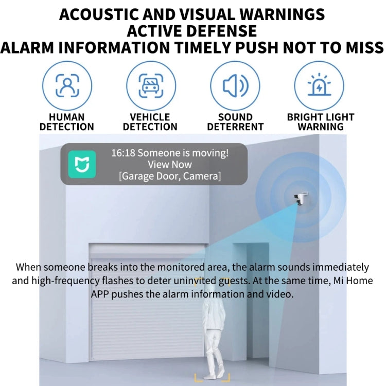 Xiaomi CW500 Dual Camera 8MP Outdoor IP66 Waterproof Support AI Detection Two-Way Voice WiFi Camera, US Plug(White)