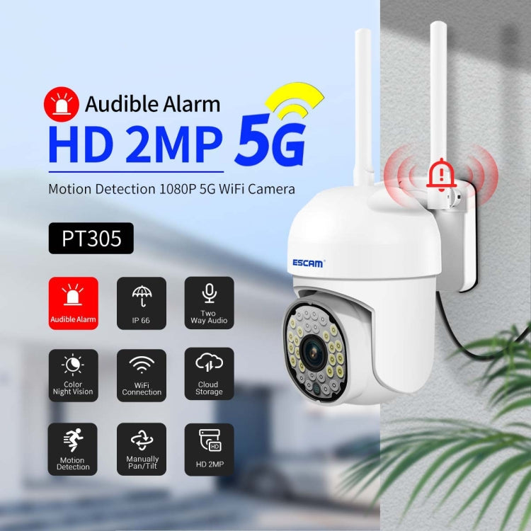 ESCAM PT305 2MP HD Motion Detection WiFi Intelligent Dual-light Source Camera(EU Plug)