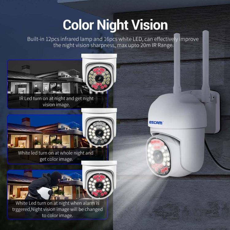 ESCAM PT305 2MP HD Motion Detection WiFi Intelligent Dual-light Source Camera(EU Plug)