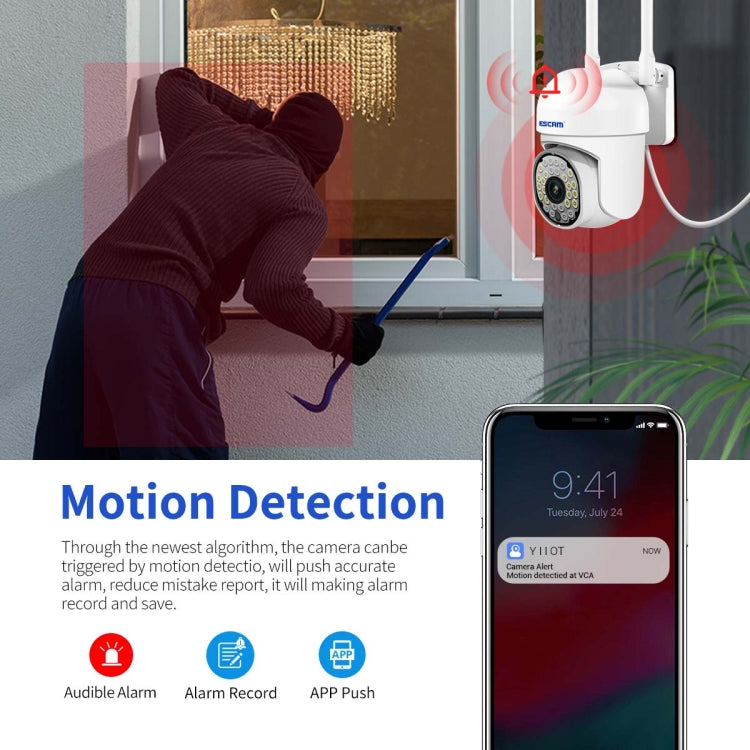 ESCAM PT305 2MP HD Motion Detection WiFi Intelligent Dual-light Source Camera(EU Plug)