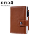 FY2401 RFID Anti-magnetic Triple Fold Crazy Horse Texture PU Card Bag(Brown)