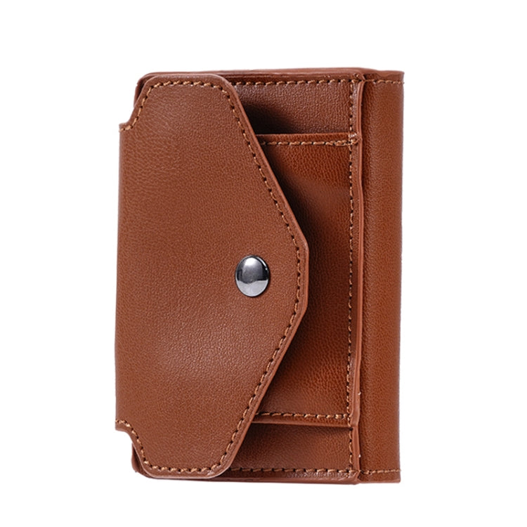 FY2401 RFID Anti-magnetic Triple Fold Crazy Horse Texture PU Card Bag(Brown)