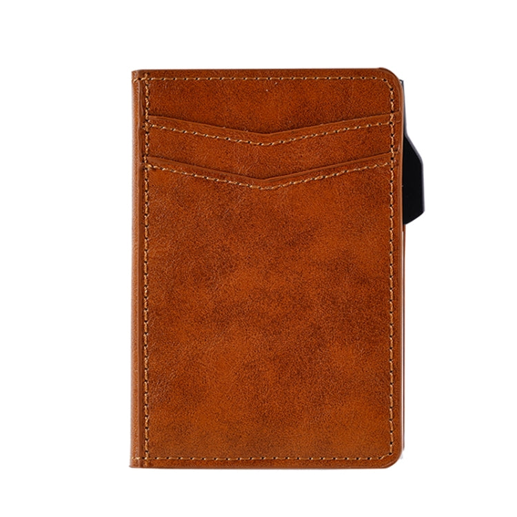 FY2402 RFID Anti-magnetic Crazy Horse Texture PU Card Bag(Brown)