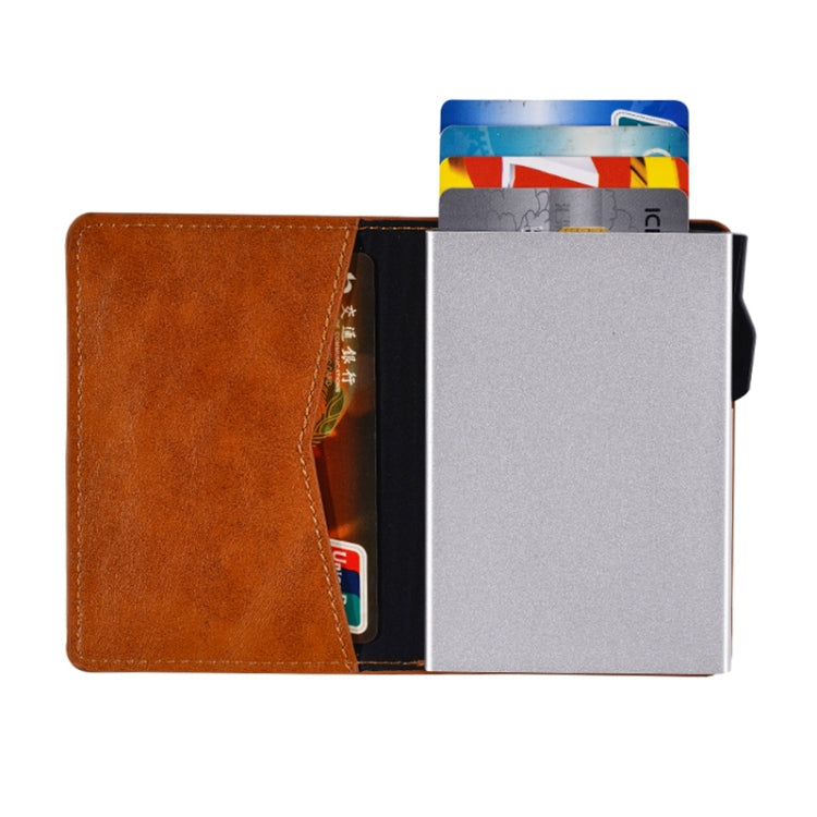 FY2402 RFID Anti-magnetic Crazy Horse Texture PU Card Bag(Brown)