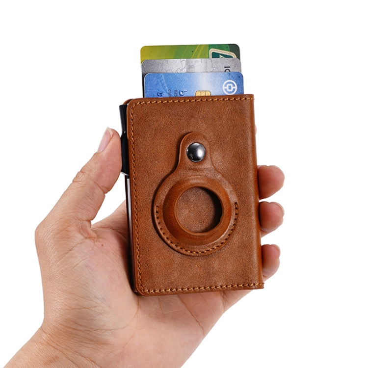 FY2402 RFID Anti-magnetic Crazy Horse Texture PU Card Bag(Brown)