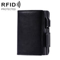 FY2403 RFID Anti-magnetic Crazy Horse Texture PU Dual Box Card Bag(Black)