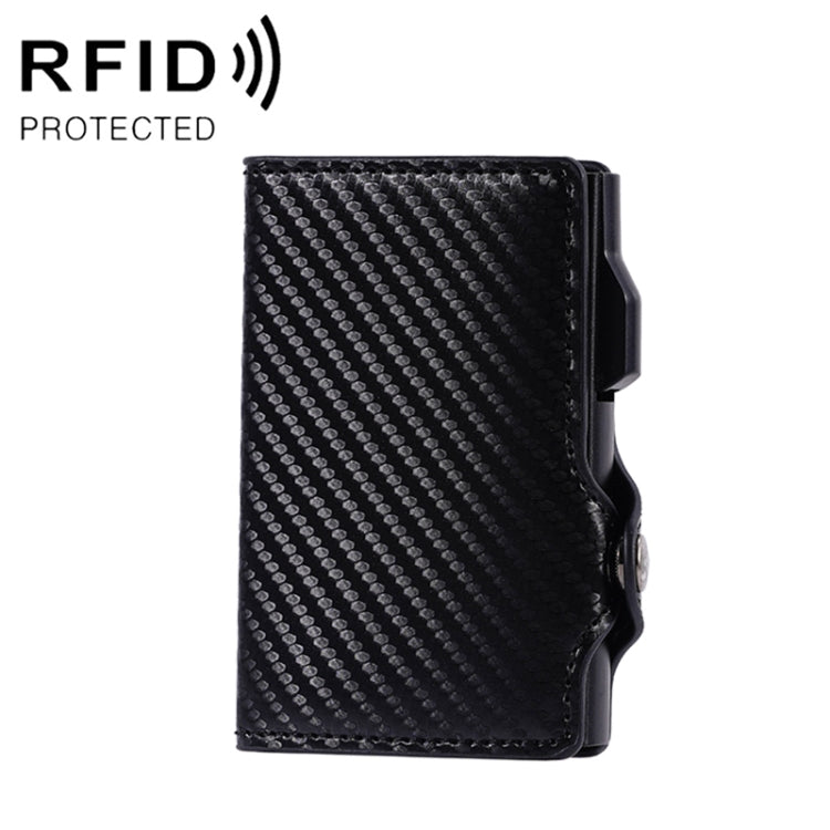 FY2404 RFID Anti-magnetic Double Ear Buckle PU Card Bag(Black)
