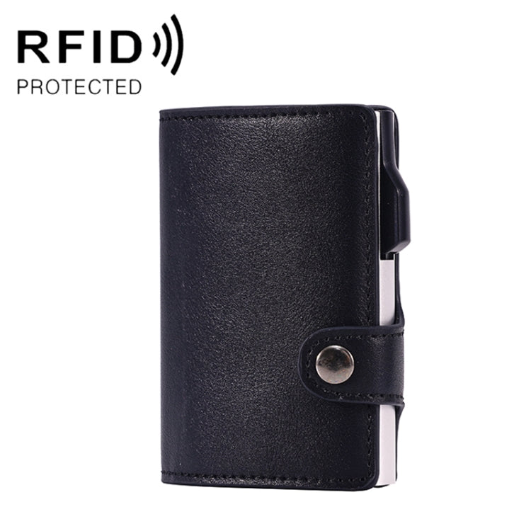 FY2405 RFID Anti-magnetic Crazy Horse Texture PU Card Bag(Black)