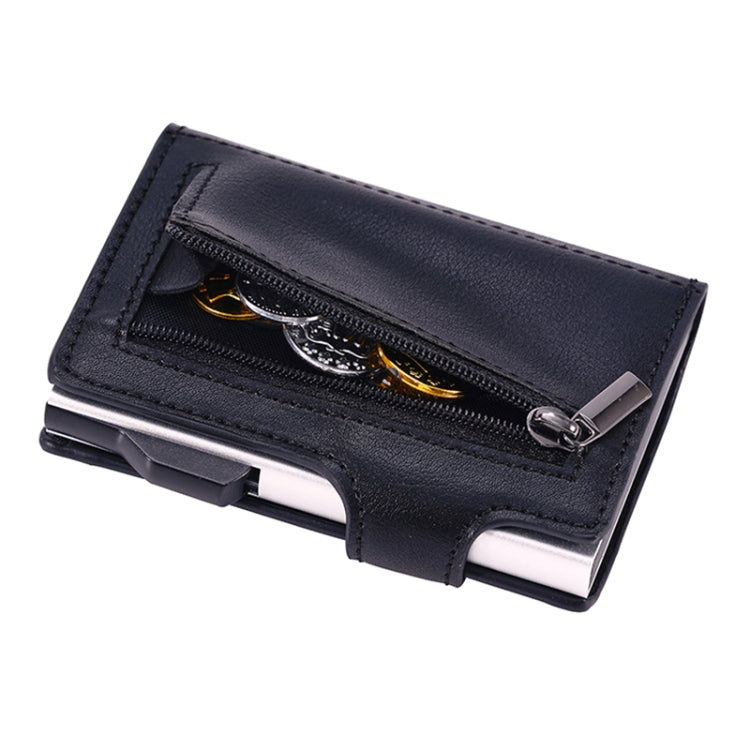 FY2405 RFID Anti-magnetic Crazy Horse Texture PU Card Bag(Black)