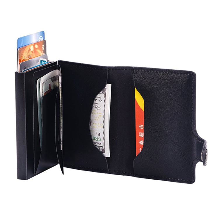 FY2405-B RFID Anti-magnetic Crazy Horse Texture PU Card Bag(Black)