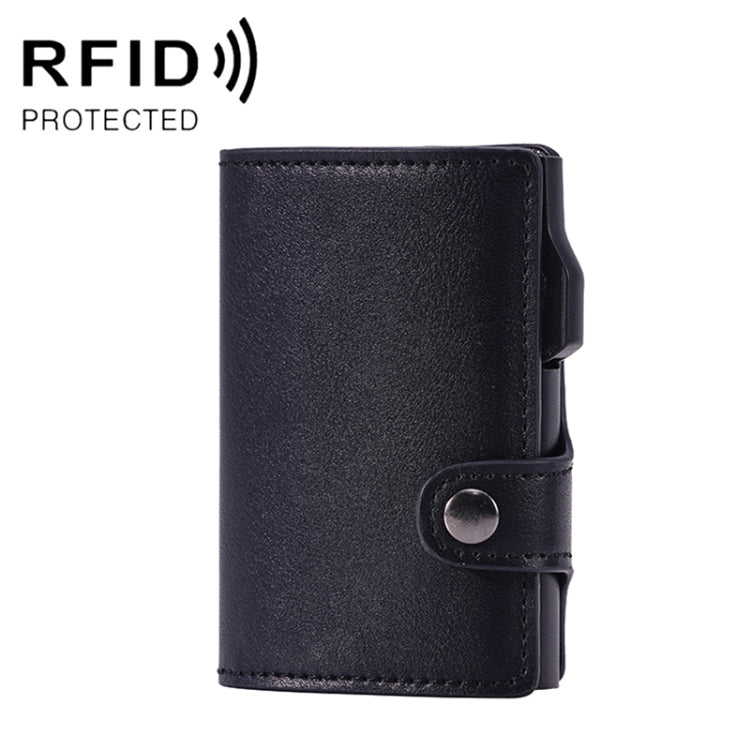 FY2405-C RFID Anti-magnetic Crazy Horse Texture PU Card Bag(Black)