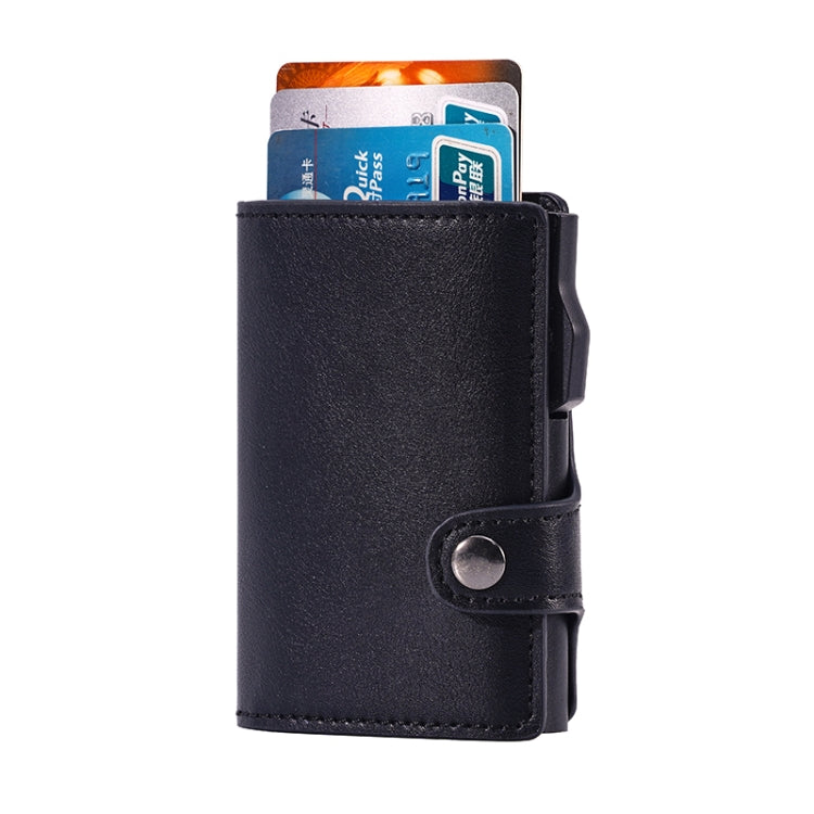 FY2405-C RFID Anti-magnetic Crazy Horse Texture PU Card Bag(Black)