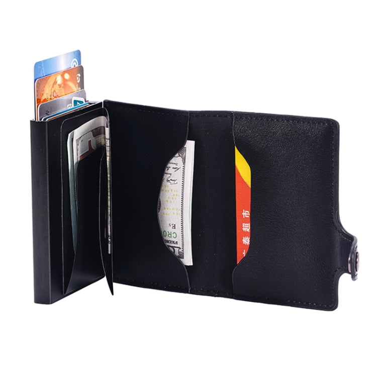 FY2405-C RFID Anti-magnetic Crazy Horse Texture PU Card Bag(Black)