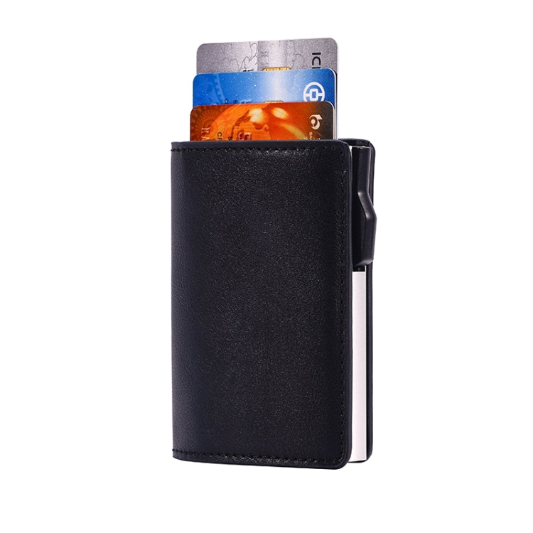 FY2406 RFID Anti-magnetic Crazy Horse Texture PU Card Bag(Black)