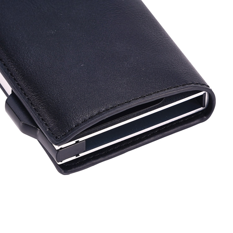 FY2406 RFID Anti-magnetic Crazy Horse Texture PU Card Bag(Black)