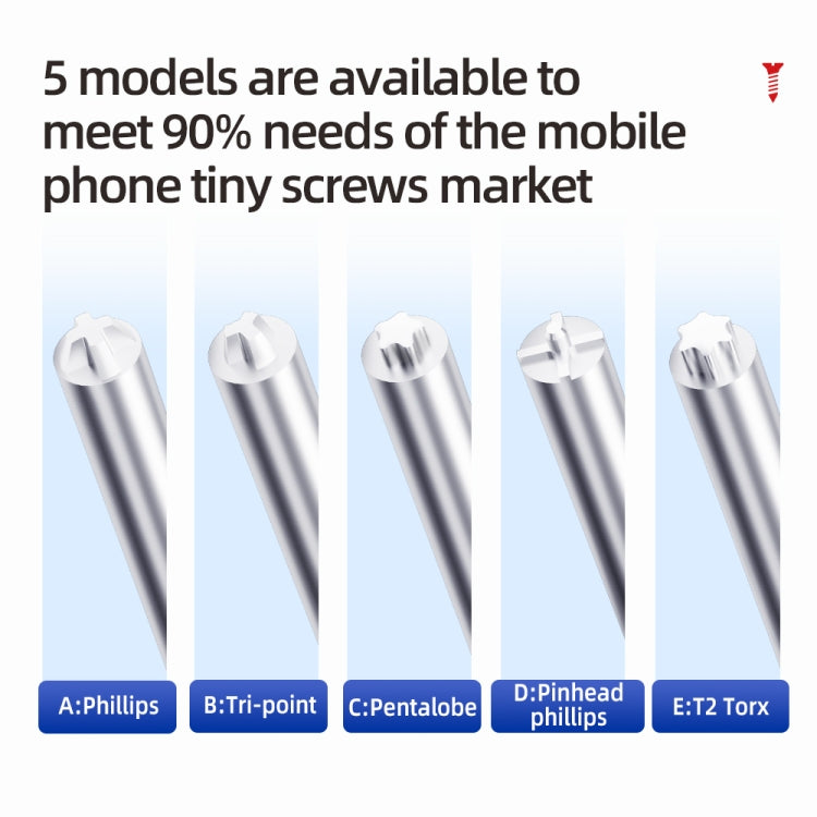 QianLi iWhale Special S2 Steel Magnetic Torque 3D Screwdriver, Model:C Pentalobe 0.35