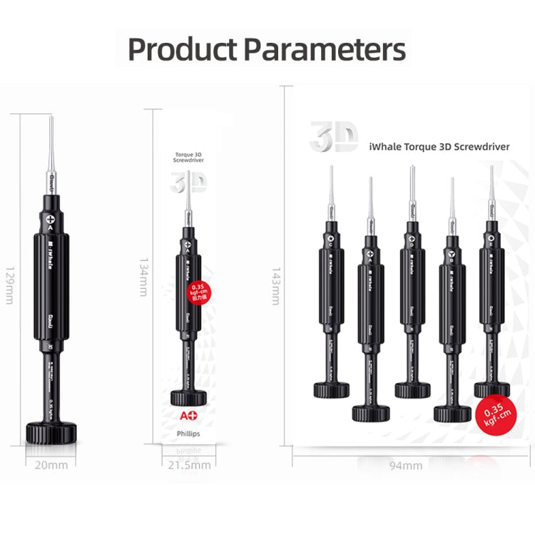 5 in 1 QianLi iWhale Special S2 Steel Magnetic Torque 3D Screwdriver, Model:A/B/C/D/E